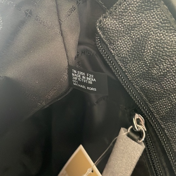 Brand New Michael Kors Black Top Zipper Double Strap Shoulder Bag Jet Set Tote - Picture 16 of 16